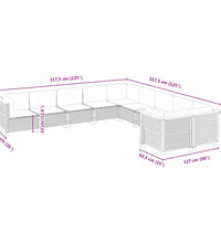10-tlg. Garten-Sofagarnitur mit Kissen Beige Poly Rattan
