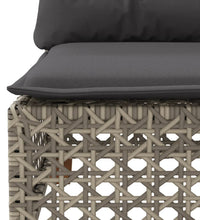 10-tlg. Garten-Sofagarnitur mit Kissen Grau Poly Rattan