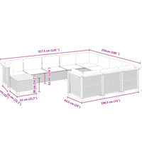 11-tlg. Garten-Sofagarnitur mit Kissen Grau Poly Rattan