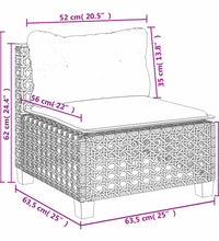 11-tlg. Garten-Sofagarnitur mit Kissen Beige Poly Rattan