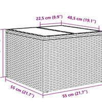 2-tlg. Garten-Sofagarnitur mit Kissen Schwarz Poly Rattan Glas