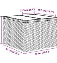 2-tlg. Garten-Sofagarnitur mit Kissen Grau Poly Rattan Glas
