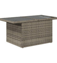 2-tlg. Garten-Sofagarnitur mit Kissen Grau Poly Rattan Glas