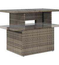 2-tlg. Garten-Sofagarnitur mit Kissen Grau Poly Rattan Glas