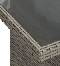 2-tlg. Garten-Sofagarnitur mit Kissen Grau Poly Rattan Glas