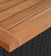 2-tlg. Garten-Sofagarnitur mit Kissen Schwarz Poly Rattan