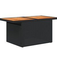 2-tlg. Garten-Sofagarnitur mit Kissen Schwarz Poly Rattan