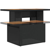 2-tlg. Garten-Sofagarnitur mit Kissen Schwarz Poly Rattan