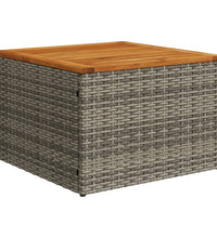 2-tlg. Garten-Sofagarnitur mit Kissen Grau Poly Rattan Akazie