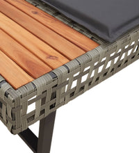 2-tlg. Garten-Sofagarnitur mit Kissen Grau Poly Rattan Akazie