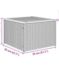 2-tlg. Garten-Sofagarnitur mit Kissen Grau Poly Rattan Akazie