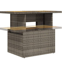 2-tlg. Garten-Sofagarnitur mit Kissen Grau Poly Rattan Akazie
