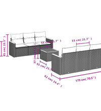 7-tlg. Garten-Sofagarnitur mit Kissen Beige Poly Rattan