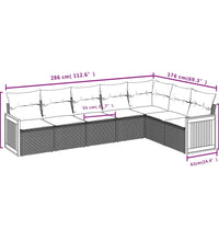 7-tlg. Garten-Sofagarnitur mit Kissen Beige Poly Rattan