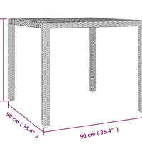 3-tlg. Garten-Bistro-Set mit Kissen Grau Poly Rattan