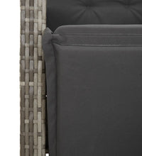 7-tlg. Garten-Bistro-Set mit Kissen Grau Poly Rattan