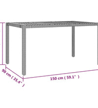 7-tlg. Garten-Bistro-Set mit Kissen Grau Poly Rattan