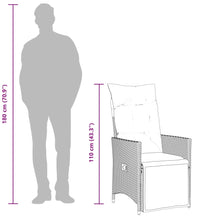 7-tlg. Garten-Bistro-Set mit Kissen Grau Poly Rattan