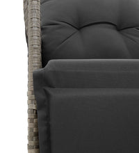 7-tlg. Garten-Bistro-Set mit Kissen Grau Poly Rattan