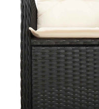 3-tlg. Garten-Bistro-Set mit Kissen Schwarz Poly Rattan