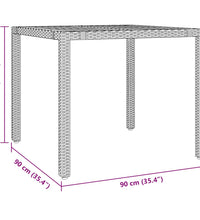 3-tlg. Garten-Bistro-Set mit Kissen Schwarz Poly Rattan