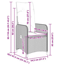 3-tlg. Garten-Bistro-Set mit Kissen Schwarz Poly Rattan