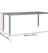 9-tlg. Garten-Bistro-Set mit Kissen Schwarz Poly Rattan