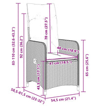 9-tlg. Garten-Bistro-Set mit Kissen Schwarz Poly Rattan