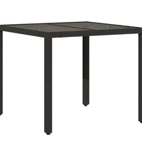 3-tlg. Garten-Bistro-Set mit Kissen Schwarz Poly Rattan