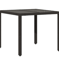 5-tlg. Garten-Bistro-Set mit Kissen Schwarz Poly Rattan