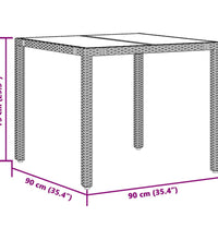 5-tlg. Garten-Bistro-Set mit Kissen Schwarz Poly Rattan