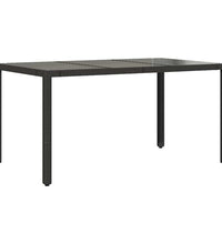 5-tlg. Garten-Bistro-Set mit Kissen Schwarz Poly Rattan
