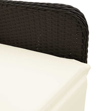 7-tlg. Garten-Bistro-Set mit Kissen Schwarz Poly Rattan