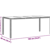 7-tlg. Garten-Bistro-Set mit Kissen Schwarz Poly Rattan