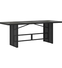 7-tlg. Garten-Bistro-Set mit Kissen Schwarz Poly Rattan