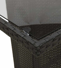7-tlg. Garten-Bistro-Set mit Kissen Schwarz Poly Rattan