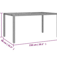5-tlg. Garten-Bistro-Set mit Kissen Grau Poly Rattan