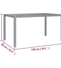 7-tlg. Garten-Bistro-Set mit Kissen Grau Poly Rattan