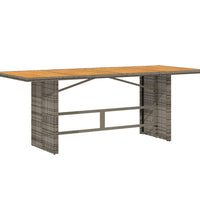 9-tlg. Garten-Bistro-Set mit Kissen Grau Poly Rattan