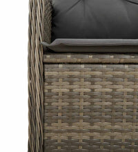 5-tlg. Garten-Bistro-Set mit Kissen Grau Poly Rattan