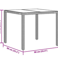 5-tlg. Garten-Bistro-Set mit Kissen Grau Poly Rattan