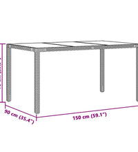 5-tlg. Garten-Bistro-Set mit Kissen Grau Poly Rattan