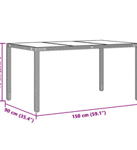 7-tlg. Garten-Bistro-Set mit Kissen Grau Poly Rattan