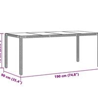 7-tlg. Garten-Bistro-Set mit Kissen Grau Poly Rattan