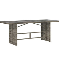 9-tlg. Garten-Bistro-Set mit Kissen Grau Poly Rattan