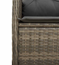 9-tlg. Garten-Bistro-Set mit Kissen Grau Poly Rattan