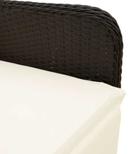3-tlg. Garten-Bistro-Set mit Kissen Schwarz Poly Rattan