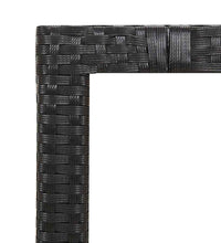 3-tlg. Garten-Bistro-Set mit Kissen Schwarz Poly Rattan