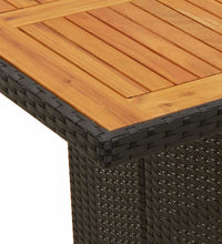 9-tlg. Garten-Bistro-Set mit Kissen Schwarz Poly Rattan