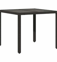 5-tlg. Garten-Bistro-Set mit Kissen Schwarz Poly Rattan